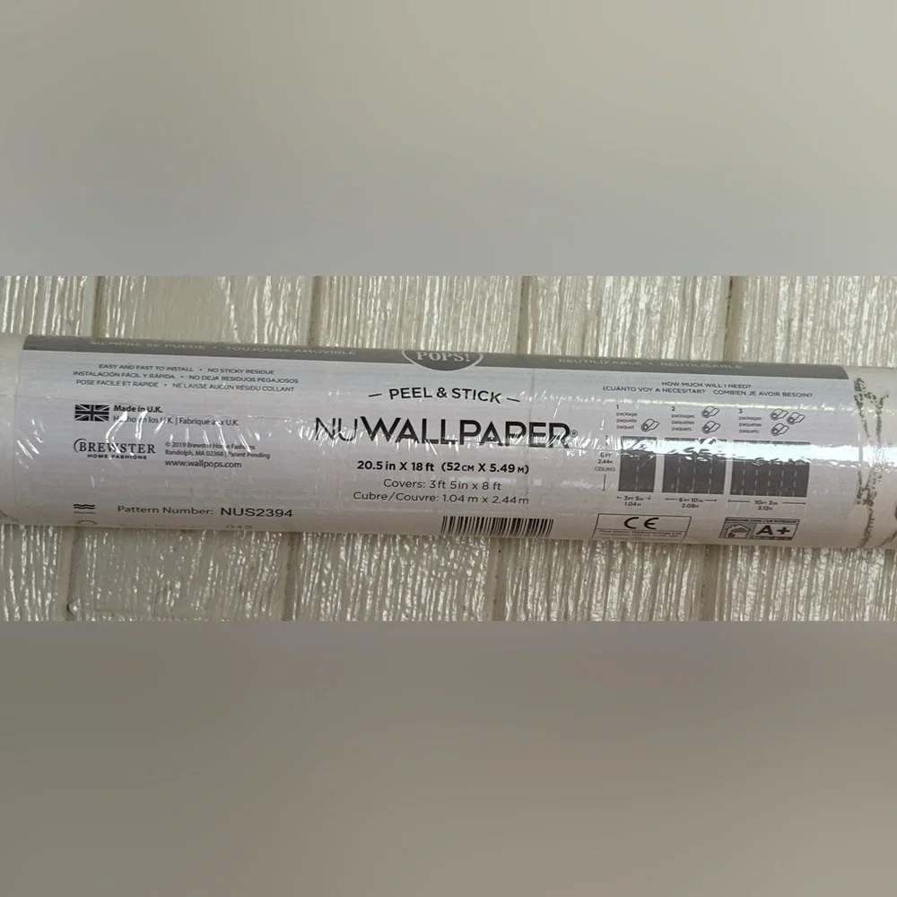 NuWallpaper NU2394 White Treetops Peel & Stick Wallpaper Roll
